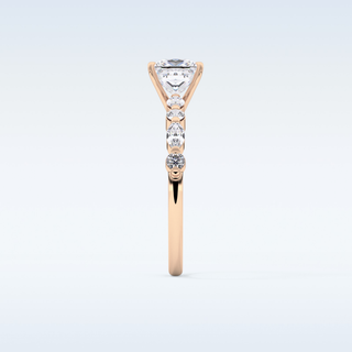 1.04 CT Pave Engagement Ring Featuring Princess Moissanite