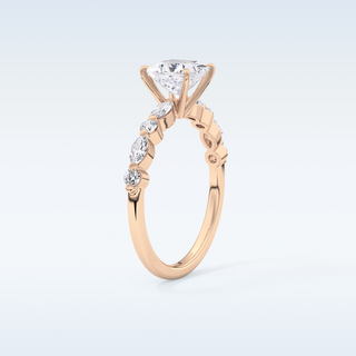 1.04 CT Pave Engagement Ring Featuring Princess Moissanite