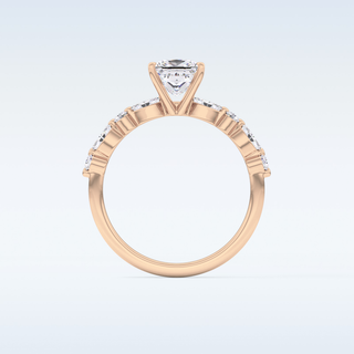 1.04 CT Pave Engagement Ring Featuring Princess Moissanite