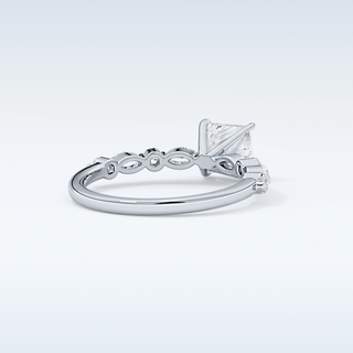 1.04 CT Pave Engagement Ring Featuring Princess Moissanite