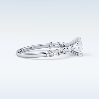 1.04 CT Pave Engagement Ring Featuring Princess Moissanite