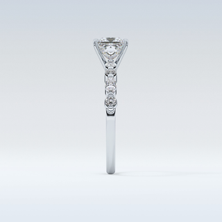 1.04 CT Pave Engagement Ring Featuring Princess Moissanite
