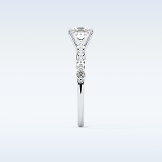 1.04 CT Pave Engagement Ring Featuring Princess Moissanite