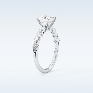 1.04 CT Pave Engagement Ring Featuring Princess Moissanite