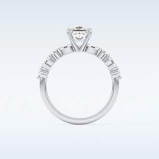 1.04 CT Pave Engagement Ring Featuring Princess Moissanite