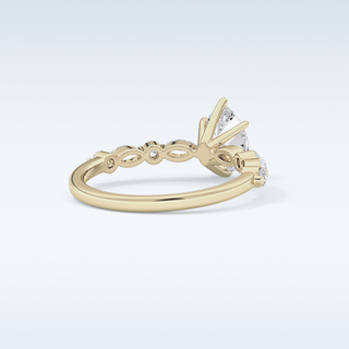 0.93 CT Pave Engagement Ring Featuring Pear Moissanite
