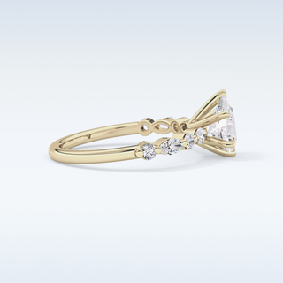 0.93 CT Pave Engagement Ring Featuring Pear Moissanite