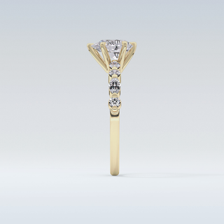 0.93 CT Pave Engagement Ring Featuring Pear Moissanite