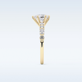 0.93 CT Pave Engagement Ring Featuring Pear Moissanite