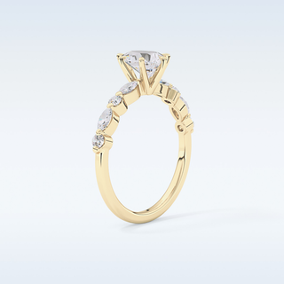 0.93 CT Pave Engagement Ring Featuring Pear Moissanite