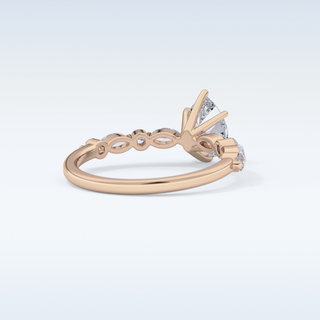 0.93 CT Pave Engagement Ring Featuring Pear Moissanite