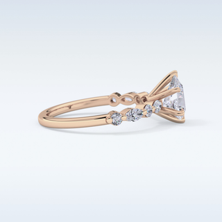 0.93 CT Pave Engagement Ring Featuring Pear Moissanite