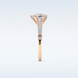 0.93 CT Pave Engagement Ring Featuring Pear Moissanite