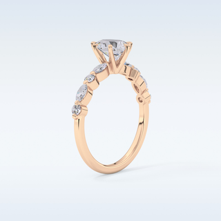 0.93 CT Pave Engagement Ring Featuring Pear Moissanite