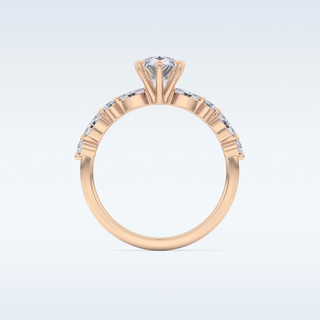 0.93 CT Pave Engagement Ring Featuring Pear Moissanite
