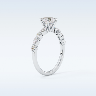 0.93 CT Pave Engagement Ring Featuring Pear Moissanite