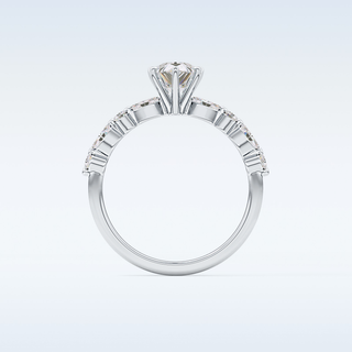 0.93 CT Pave Engagement Ring Featuring Pear Moissanite