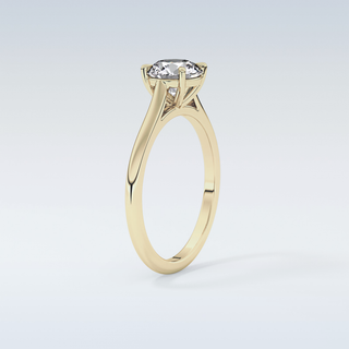 Stunning 1.03 CT Cathedral Solitaire Engagement Ring Featuring Round Moissanite