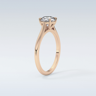 Stunning 1.03 CT Cathedral Solitaire Engagement Ring Featuring Round Moissanite