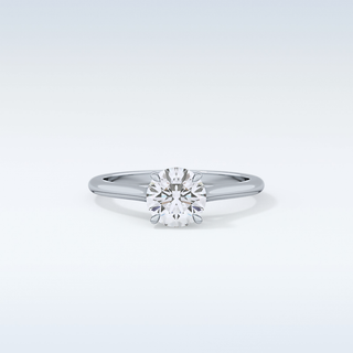 Stunning 1.03 CT Cathedral Solitaire Engagement Ring Featuring Round Moissanite