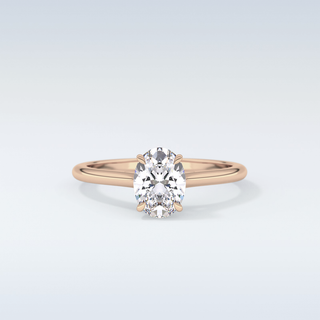 Stunning 1.0 CT Cathedral Solitaire Engagement Ring Featuring Oval Moissanite