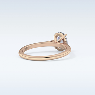 Stunning 1.0 CT Cathedral Solitaire Engagement Ring Featuring Oval Moissanite