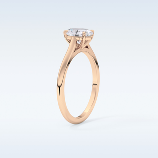 Stunning 1.0 CT Cathedral Solitaire Engagement Ring Featuring Oval Moissanite