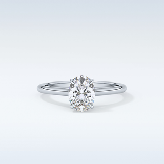 Stunning 1.0 CT Cathedral Solitaire Engagement Ring Featuring Oval Moissanite