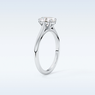 Stunning 1.0 CT Cathedral Solitaire Engagement Ring Featuring Oval Moissanite