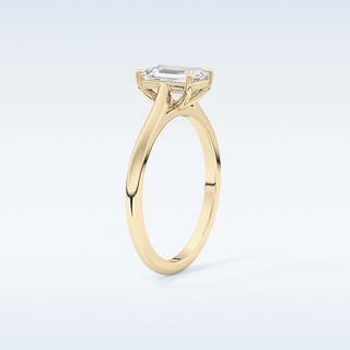 Stunning 1.02 CT Cathedral Solitaire Engagement Ring Featuring Emerald Moissanite
