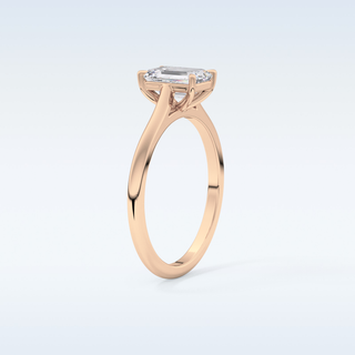 Stunning 1.02 CT Cathedral Solitaire Engagement Ring Featuring Emerald Moissanite