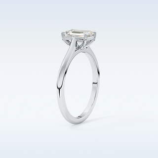 Stunning 1.02 CT Cathedral Solitaire Engagement Ring Featuring Emerald Moissanite