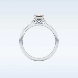 Stunning 1.02 CT Cathedral Solitaire Engagement Ring Featuring Emerald Moissanite