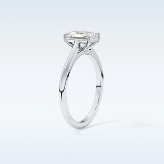 Stunning 1.21 CT Cathedral Solitaire Engagement Ring Featuring Radiant Moissanite