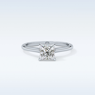 Stunning 1.04 CT Cathedral Solitaire Engagement Ring Featuring Princess Moissanite