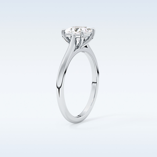 Stunning 1.04 CT Cathedral Solitaire Engagement Ring Featuring Princess Moissanite