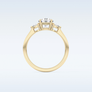 Elegant 1.03 CT Three Stones Engagement Ring Featuring Round Moissanite