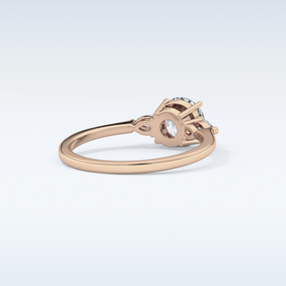 Elegant 1.03 CT Three Stones Engagement Ring Featuring Round Moissanite