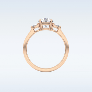 Elegant 1.03 CT Three Stones Engagement Ring Featuring Round Moissanite