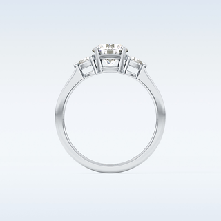 Elegant 1.03 CT Three Stones Engagement Ring Featuring Round Moissanite