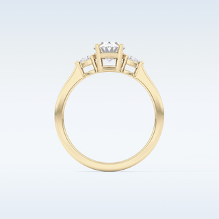 Elegant 1.0 CT Three Stones Engagement Ring Featuring Oval Moissanite