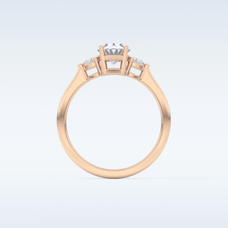 Elegant 1.0 CT Three Stones Engagement Ring Featuring Oval Moissanite
