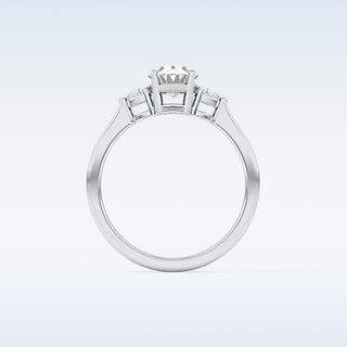 Elegant 1.0 CT Three Stones Engagement Ring Featuring Oval Moissanite