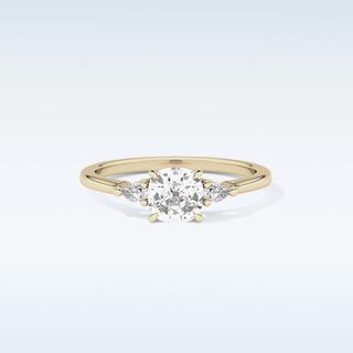 Elegant 0.95 CT Three Stones Engagement Ring Featuring Cushion Moissanite