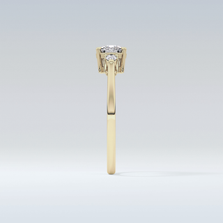 Elegant 0.95 CT Three Stones Engagement Ring Featuring Cushion Moissanite