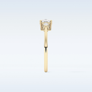 Elegant 0.95 CT Three Stones Engagement Ring Featuring Cushion Moissanite