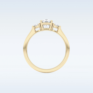 Elegant 0.95 CT Three Stones Engagement Ring Featuring Cushion Moissanite