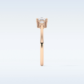 Elegant 0.95 CT Three Stones Engagement Ring Featuring Cushion Moissanite