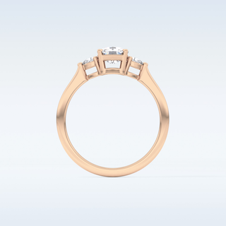 Elegant 0.95 CT Three Stones Engagement Ring Featuring Cushion Moissanite