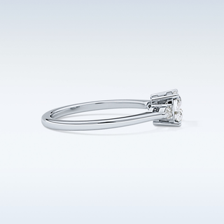 Elegant 0.95 CT Three Stones Engagement Ring Featuring Cushion Moissanite